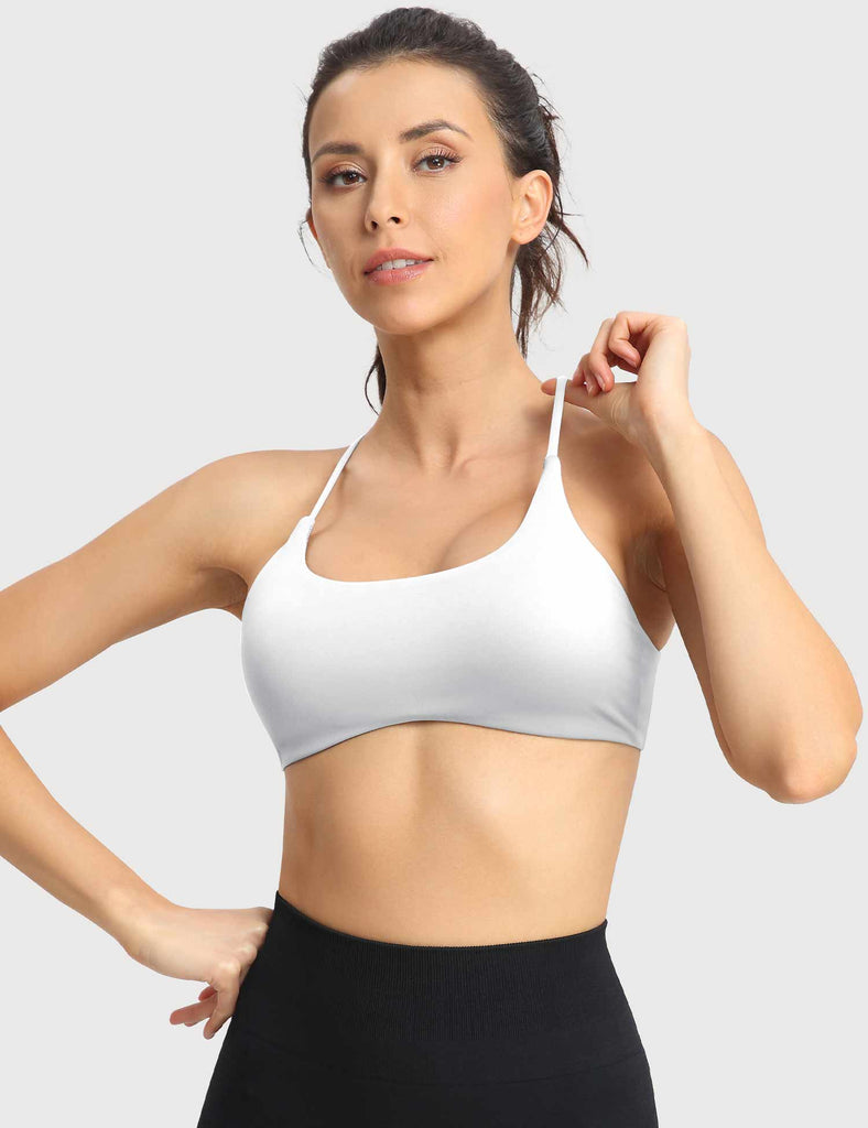 YEOREO Cleena Sports Bra for Women Open Back Crop Tops Padded