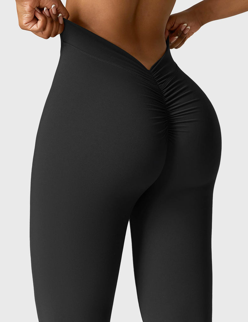 Buy YEOREOScrunch Flare Leggings Daze V Back Butt Lifting Wide Leg High  Waist 31.5 Gym Workout Yoga Pants Online at desertcartKUWAIT