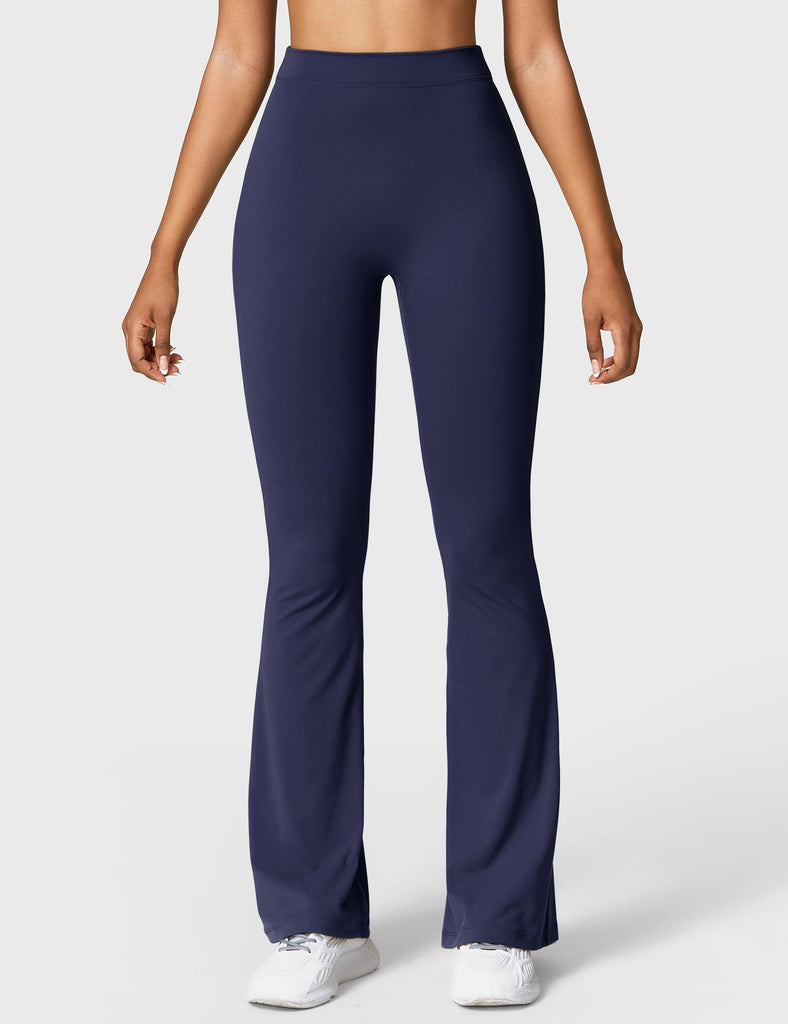 Navy High Waist Flare Yoga Pants in 2023  Wide waistband leggings, Drop  shoulder cardigan, Flare yoga pants