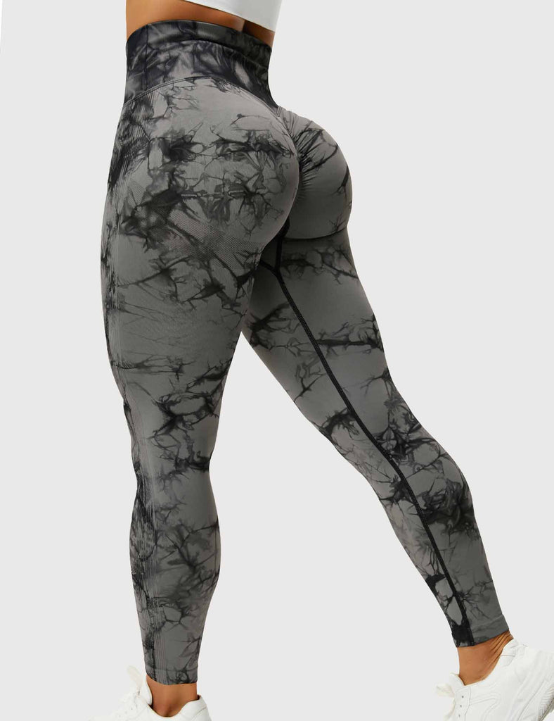 STARCOVE Black and Red Ombre Yoga Leggings, Womens Workout tie dye Leggings,  Printed Red Black Sexy Leggings at  Women's Clothing store