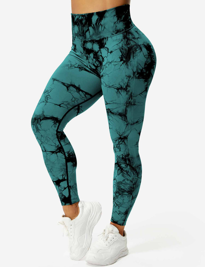 YEOREO Womens Scrunch Gym Leggings High Waist Bums Lifting TIK Tok Workout  Fitness Sports Tie Dye Leggings Dark Blue XS : : Fashion