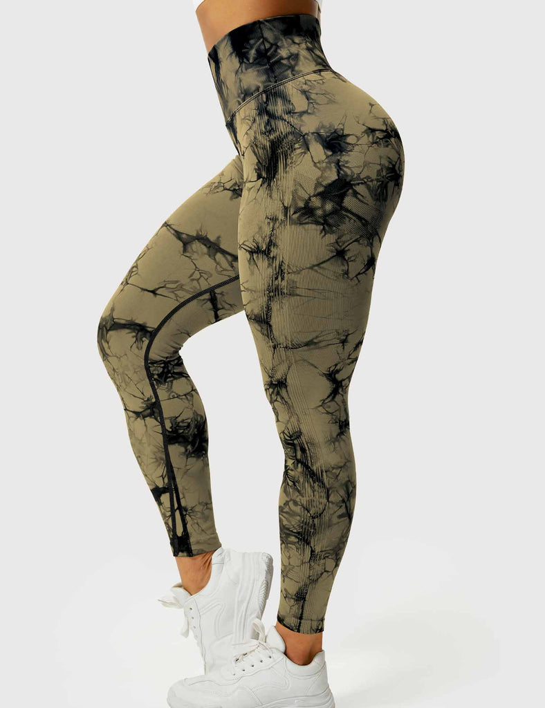 COZYEASE Women's Tie Dye Seamless Breathable Sports Leggings Cropped High  Waist Active Bottoms Coffee Brown S at  Women's Clothing store