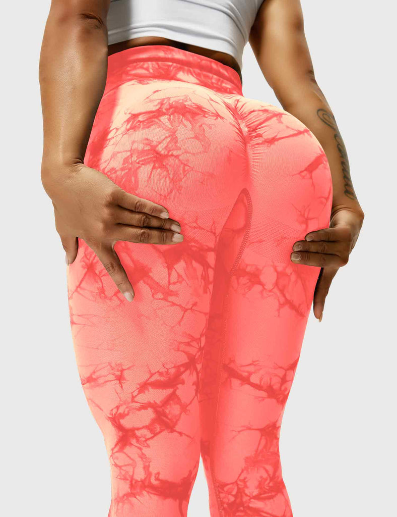  Scrunch Booty Workout Leggings Womens Tie Dye Butt Lifting Yoga  Pants High Waisted Textured Tummy Control Legging XL