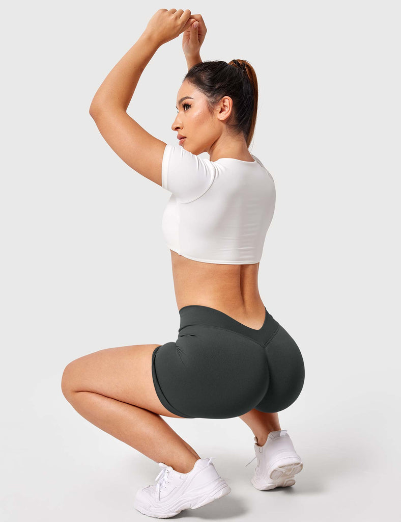 YEOREO Workout Leggings for Women V Cross Butt Lifting Scrunch Gym