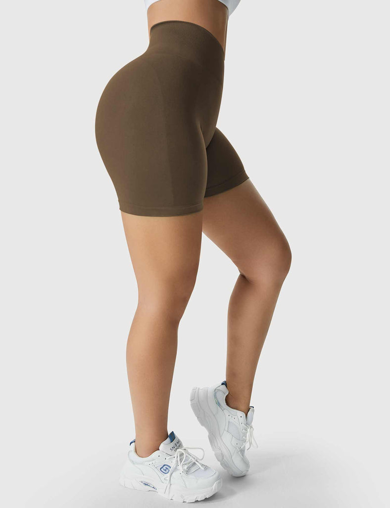 YEOREO Scrunch Butt Workout Shorts Women 3.5 Seamless V Cross Waist Sport  Gym Amplify Shorts