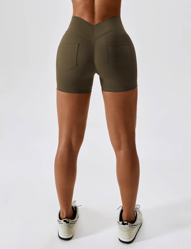YEOREO Daze Workout Shorts Womens Scrunch Butt Gym Shorts for Women V Back  Booty Butt Lifting Biker Compression Shorts